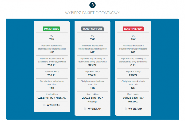 Wybierz jeden z pakietów usług