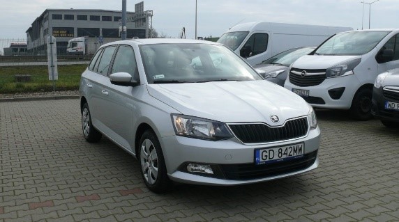 Skoda Fabia III silver hatchback car front