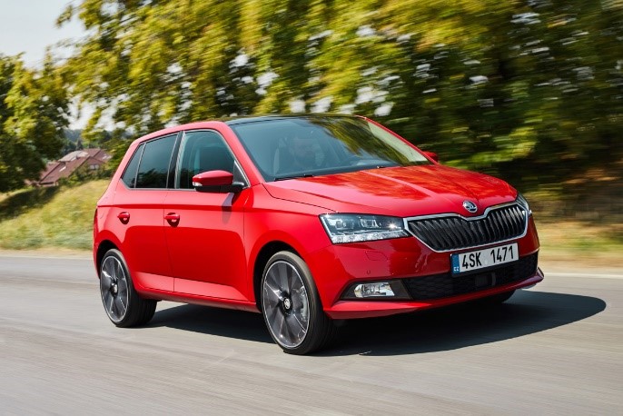 Skoda Fabia III red lifting hatchback car